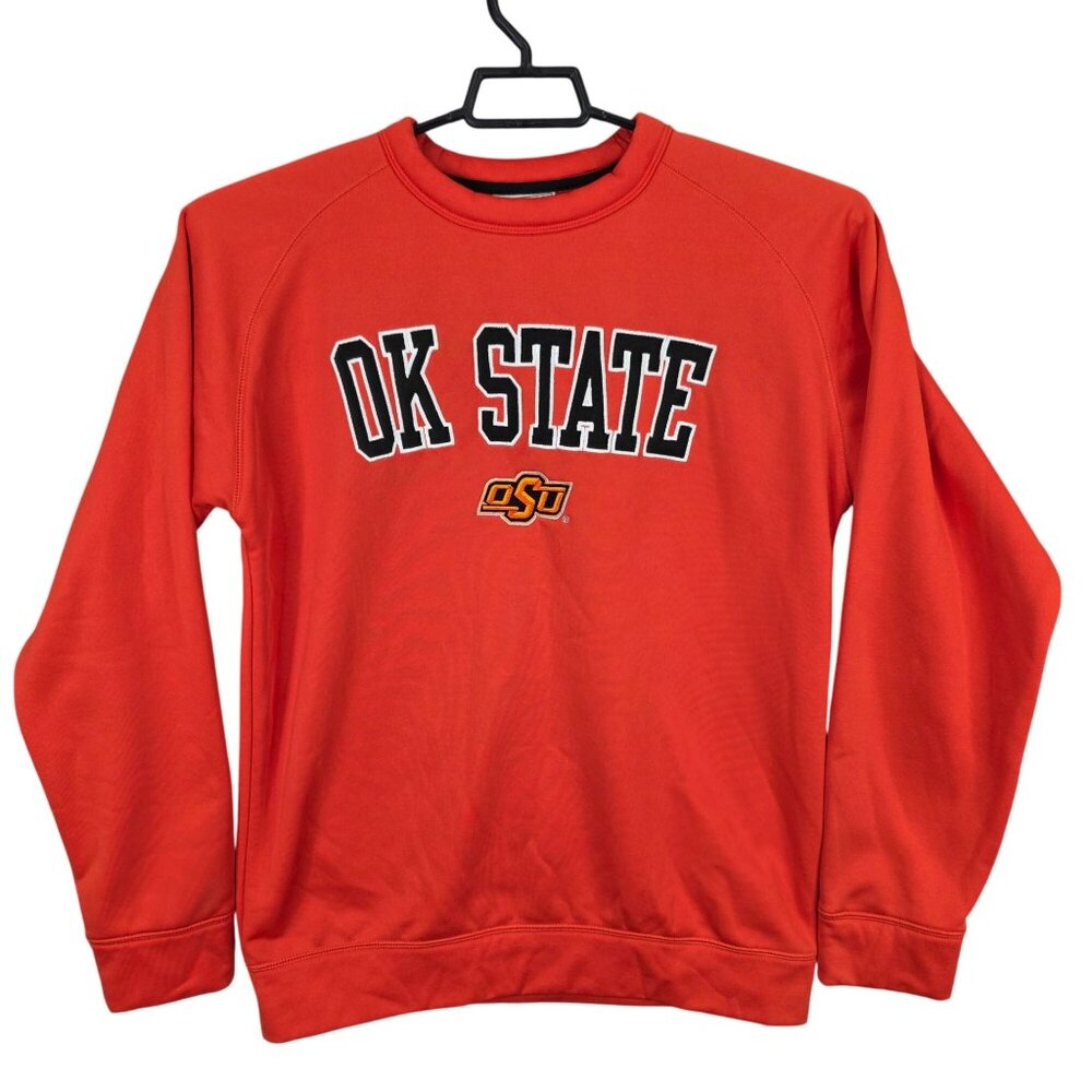 Mens Section 101 Majestic Orange OK State Sweatshirt Crewneck Long Sleeve Size L